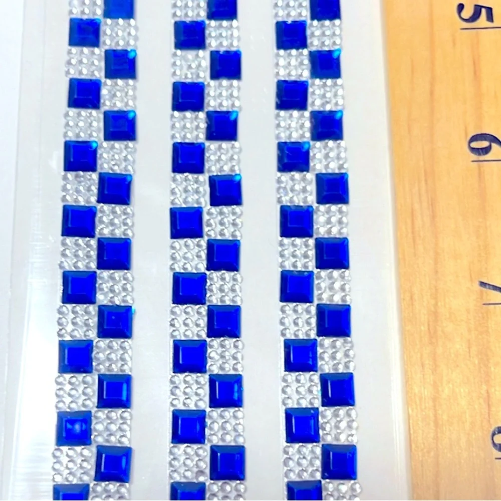 Pack of 7 Royal Blue and Silver adhesive Decoration Strips all new